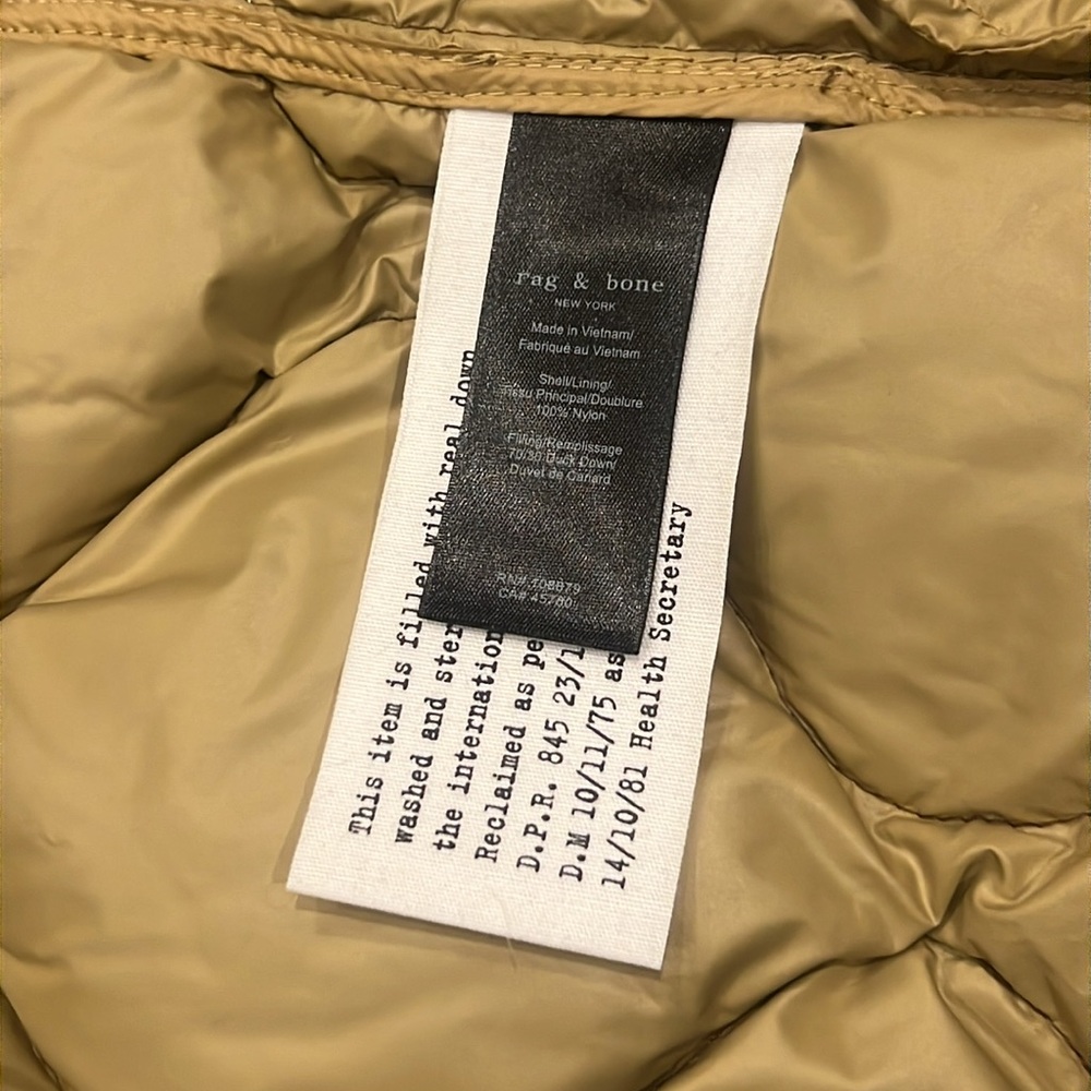 rag & bone Rudy Quilted Liner Jacket Brown XXS NWT - Picture 9 of 13